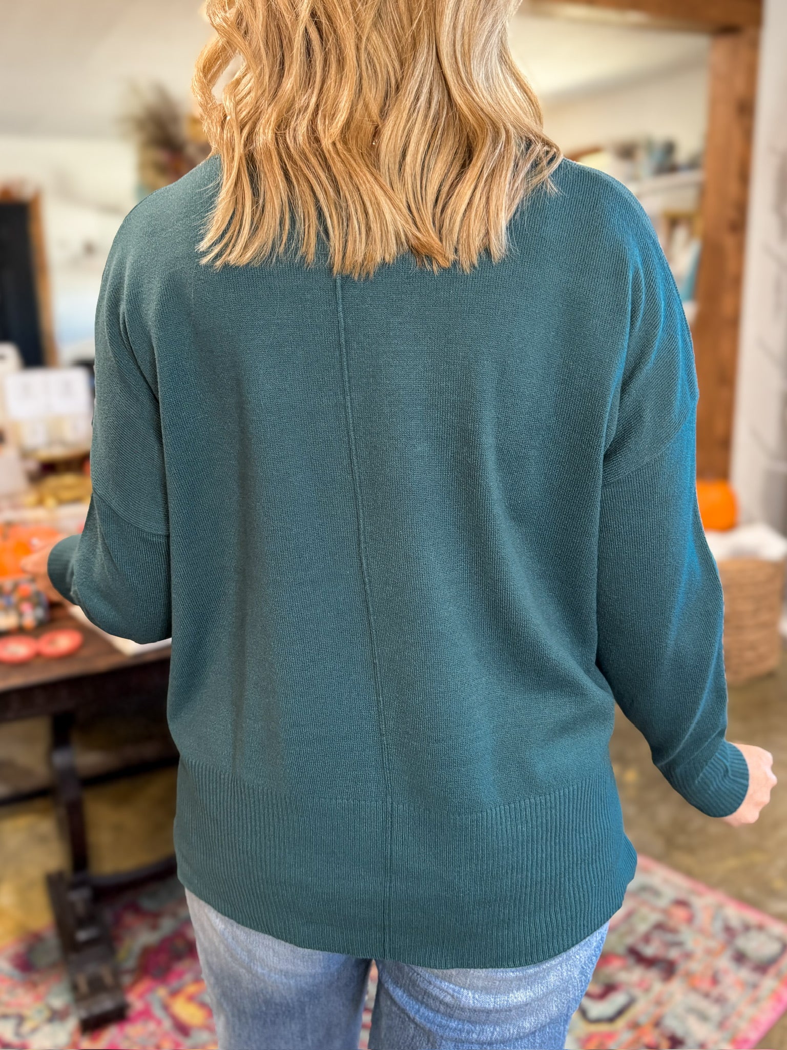 Fairview Sweater-Teal-1- Tops-HYFVE-Usher & Co - Women's Boutique Located in Atoka, OK and Durant, OK