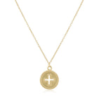 enewton: 16" Necklace Gold-Signature Cross Gold Disc-7- Jewelry-ENEWTON-Usher & Co - Women's Boutique Located in Atoka, OK and Durant, OK