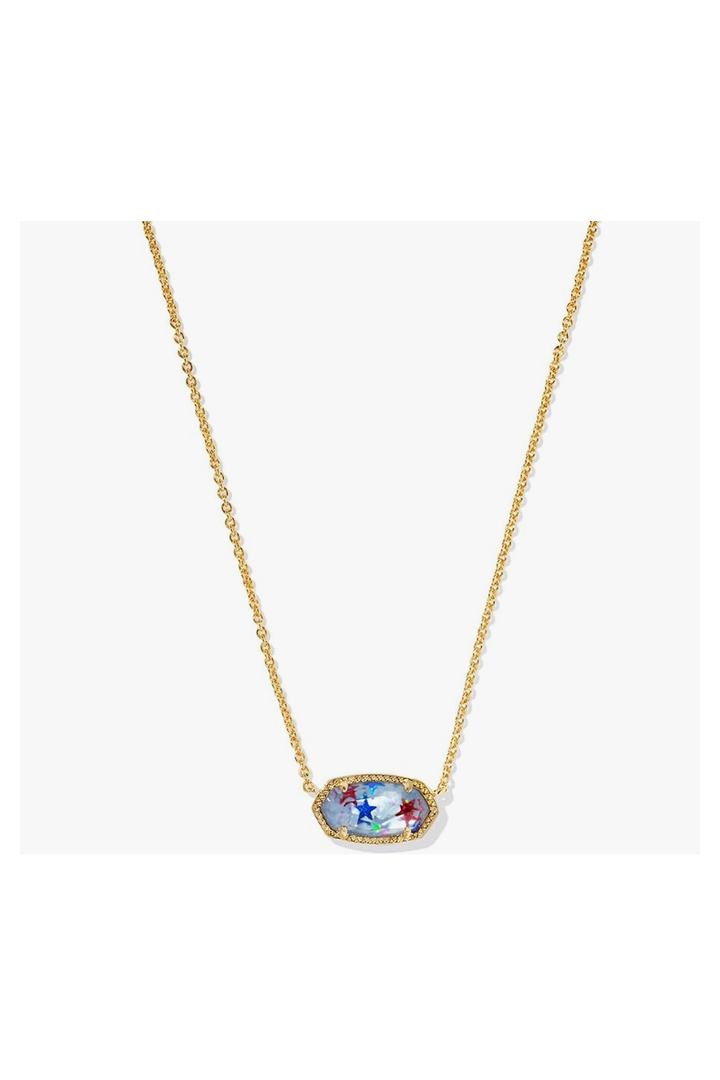 Kendra Scott: Elisa USA Necklace - Gold Red White Blue Illusion-7- Jewelry-Kendra Scott-Usher & Co - Women's Boutique Located in Atoka, OK and Durant, OK