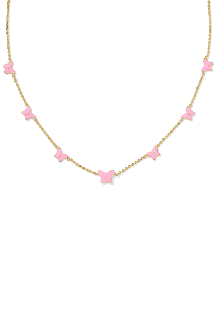 KENDRA SCOTT: Lillia Butterfly Necklace-Gold Pink Enamel-7- Jewelry-Kendra Scott-Usher & Co - Women's Boutique Located in Atoka, OK and Durant, OK