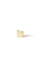 White square ceramic mini nesting cube with scattered gold polka dot pattern