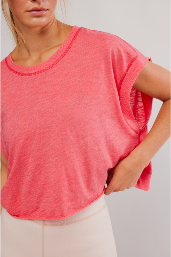 FP Movement: My Time Tee-Grapefruit-1- Tops-Free People Movement-Usher & Co - Women's Boutique Located in Atoka, OK and Durant, OK