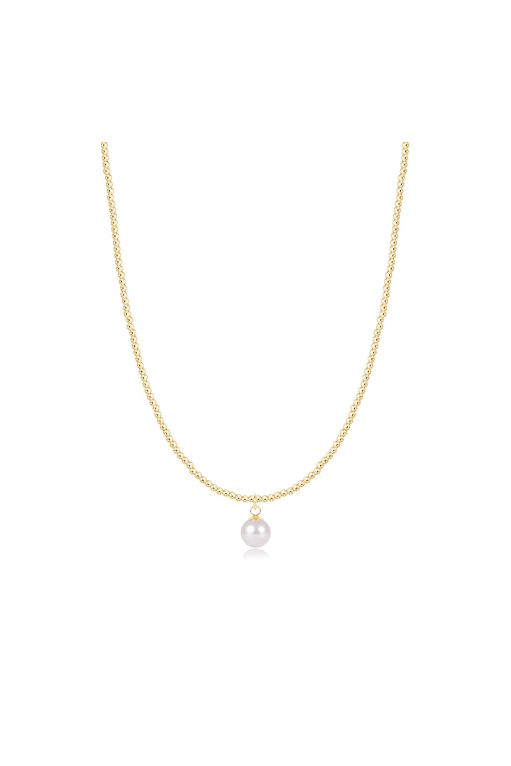 Enewton: 15" Choker Beaded - Classic Gold 2MM - Classic Pearl 8MM Charm - Gold-7- Jewelry-ENEWTON-Usher & Co - Women's Boutique Located in Atoka, OK and Durant, OK