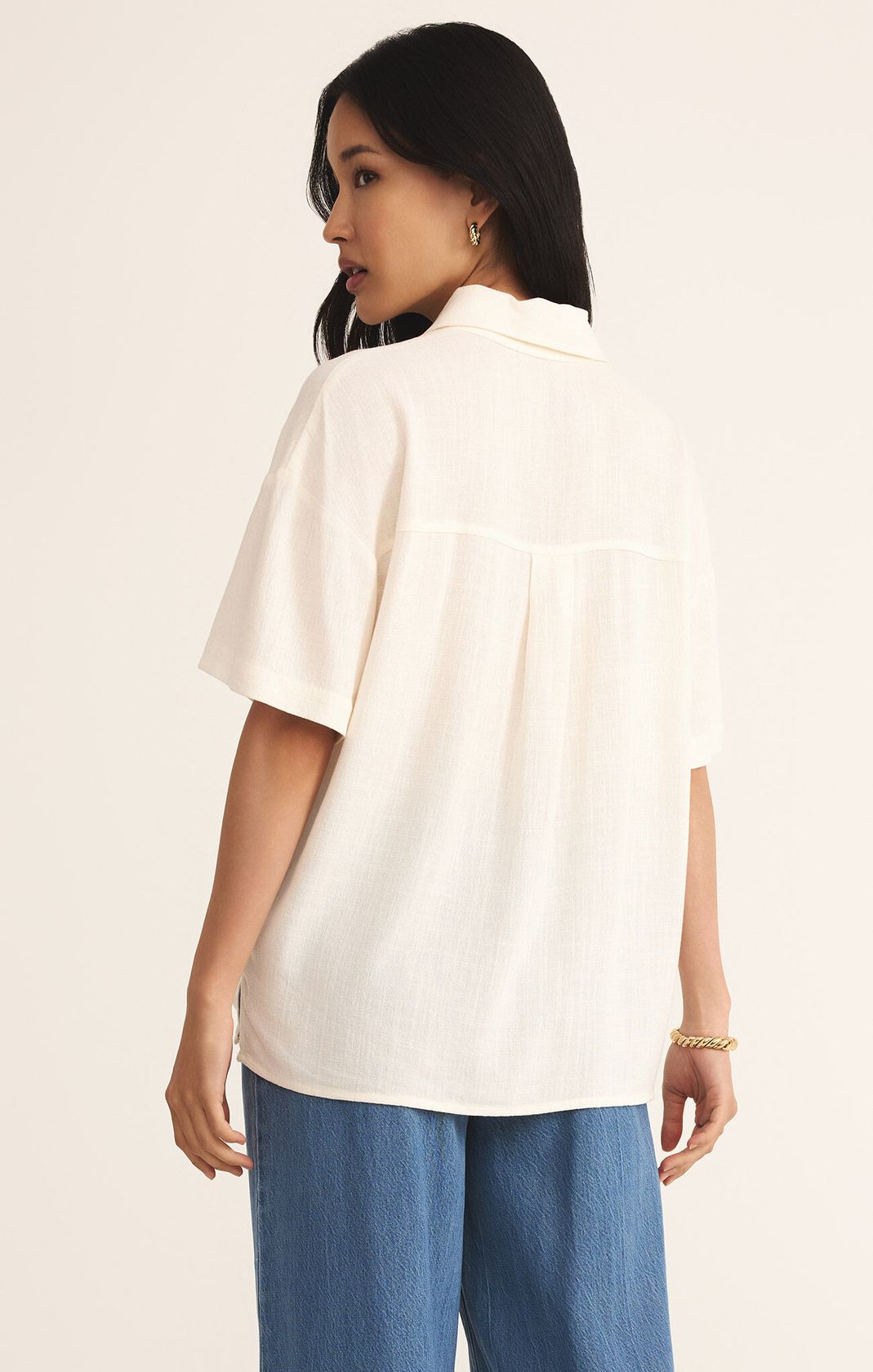 Z SUPPLY: Tinsley Button Up Shirt-Sea Salt-1- Tops-Z SUPPLY-Usher & Co - Women's Boutique Located in Atoka, OK and Durant, OK