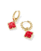 KENDRA SCOTT: Mallory Rose Huggie Earrings-Gold Red Mother of Pearl-7- Jewelry-KENDRA SCOTT-Usher & Co - Women's Boutique Located in Atoka, OK and Durant, OK