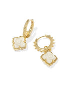 KENDRA SCOTT: Mallory Rose Huggie Earrings- Gold Ivory Mother Of Pearl-7- Jewelry-KENDRA SCOTT-Usher & Co - Women's Boutique Located in Atoka, OK and Durant, OK