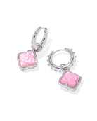 KENDRA SCOTT: Mallory Rose Huggie Earrings- Silver Blush Ivory Mother Of Pearl-7- Jewelry-KENDRA SCOTT-Usher & Co - Women's Boutique Located in Atoka, OK and Durant, OK