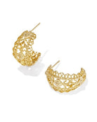 KENDRA SCOTT: Krista Lace Huggie Earrings-Gold-7- Jewelry-KENDRA SCOTT-Usher & Co - Women's Boutique Located in Atoka, OK and Durant, OK