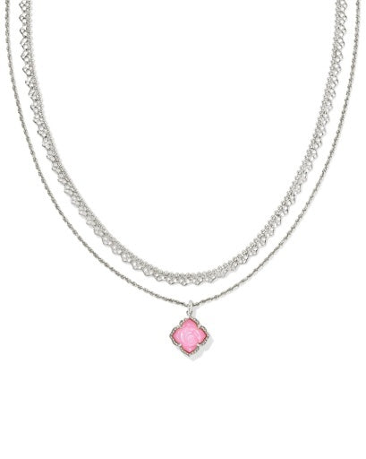 KENDRA SCOTT: Mallory Rose Multi Strand Necklace-Silver Blush Ivory Mother of Pearl-7- Jewelry-KENDRA SCOTT-Usher & Co - Women's Boutique Located in Atoka, OK and Durant, OK