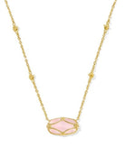 KENDRA SCOTT: Elisa Lattice Frame Necklace-Gold Blush Ivory Mother Of Pearl-7- Jewelry-KENDRA SCOTT-Usher & Co - Women's Boutique Located in Atoka, OK and Durant, OK
