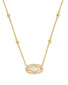 KENDRA SCOTT: Elisa Lattice Frame Necklace-Gold Ivory Mother Of Pearl-7- Jewelry-KENDRA SCOTT-Usher & Co - Women's Boutique Located in Atoka, OK and Durant, OK