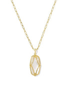 KENDRA SCOTT: Elle Lattice Frame Long Necklace-Gold Ivory Mother Of Pearl-7- Jewelry-KENDRA SCOTT-Usher & Co - Women's Boutique Located in Atoka, OK and Durant, OK