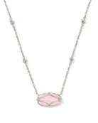 KENDRA SCOTT: Elisa Lattice Frame Necklace-Silver Blush Ivory Mother Of Pearl-7- Jewelry-KENDRA SCOTT-Usher & Co - Women's Boutique Located in Atoka, OK and Durant, OK