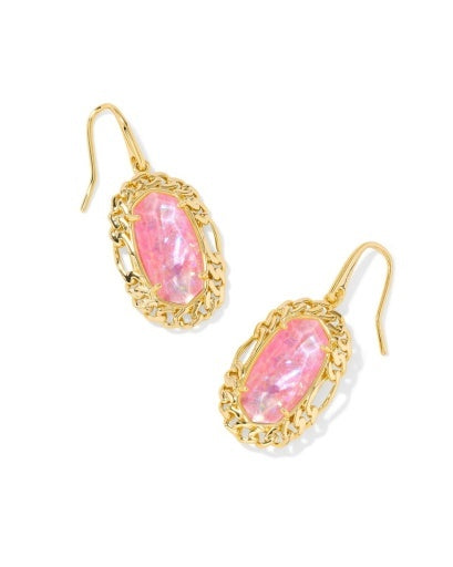 KENDRA SCOTT: Dani Figaro Framed Earring-Gold Pink Iridescent Mother of Pearl-7- Jewelry-Kendra Scott-Usher & Co - Women's Boutique Located in Atoka, OK and Durant, OK