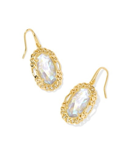 KENDRA SCOTT: Dani Figaro Framed Earring-Gold Iridescent Abalone-7- Jewelry-Kendra Scott-Usher & Co - Women's Boutique Located in Atoka, OK and Durant, OK