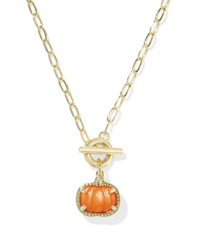 KENDRA SCOTT: Pumpkin Link and Chain Necklace-Gold Orange Mother of Pearl-7- Jewelry-Kendra Scott-Usher & Co - Women's Boutique Located in Atoka, OK and Durant, OK