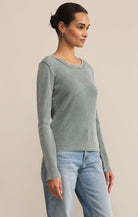 Z SUPPLY: Arlet Mini Thermal Top-Hunter Green-1- Tops-Z SUPPLY-Usher & Co - Women's Boutique Located in Atoka, OK and Durant, OK