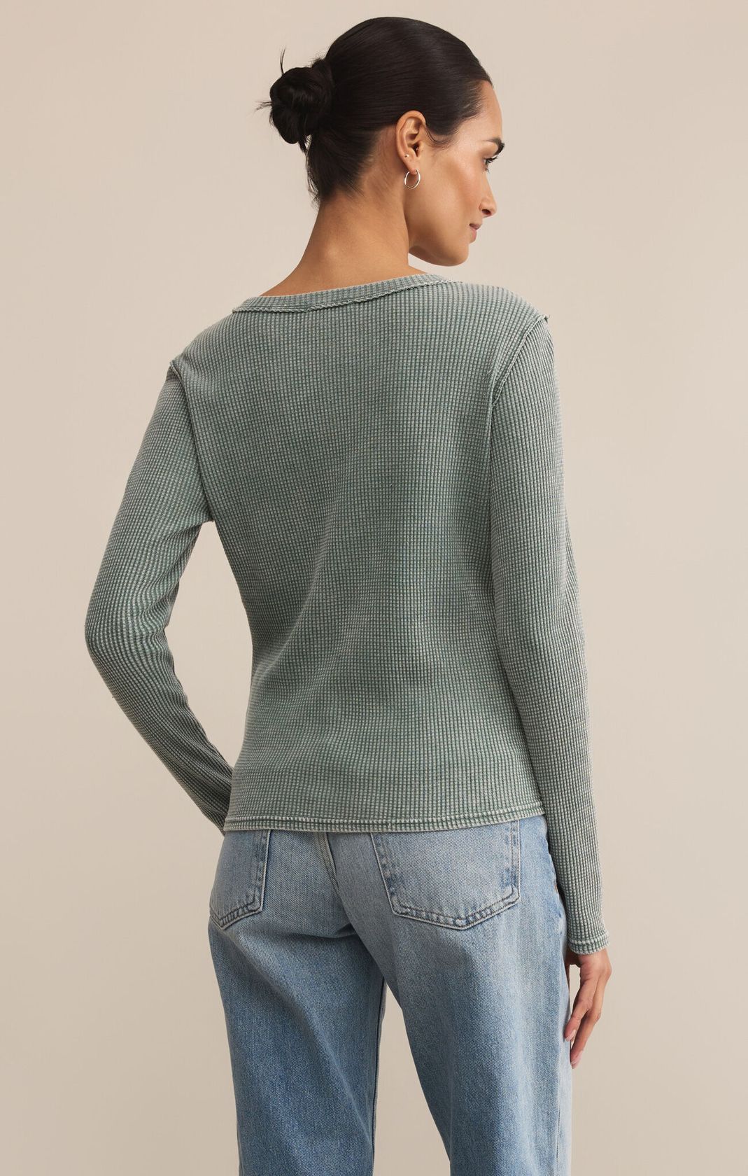 Z SUPPLY: Arlet Mini Thermal Top-Hunter Green-1- Tops-Z SUPPLY-Usher & Co - Women's Boutique Located in Atoka, OK and Durant, OK