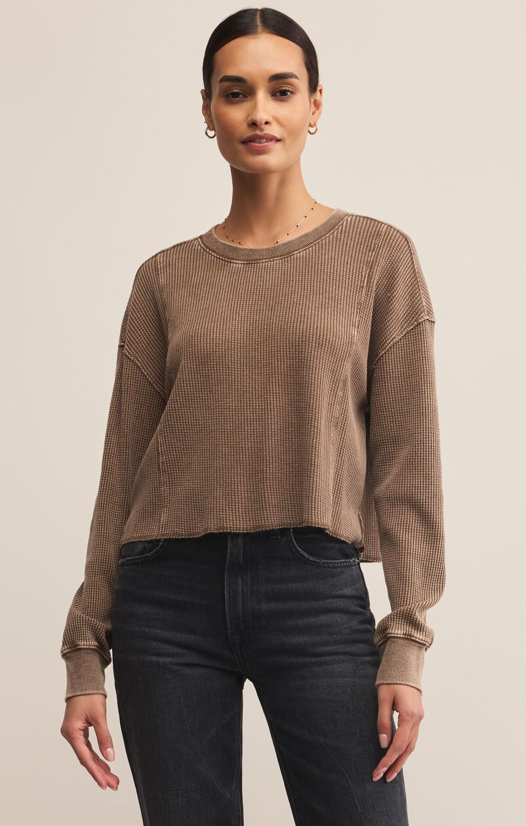 Z SUPPLY: Angel Mini Thermal Top-Suede-1- Tops-Z SUPPLY-Usher & Co - Women's Boutique Located in Atoka, OK and Durant, OK
