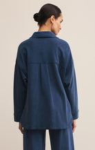 Z SUPPLY: All Day Knit Denim Jacket-Indigo-2- Tops Over-Z SUPPLY-Usher & Co - Women's Boutique Located in Atoka, OK and Durant, OK