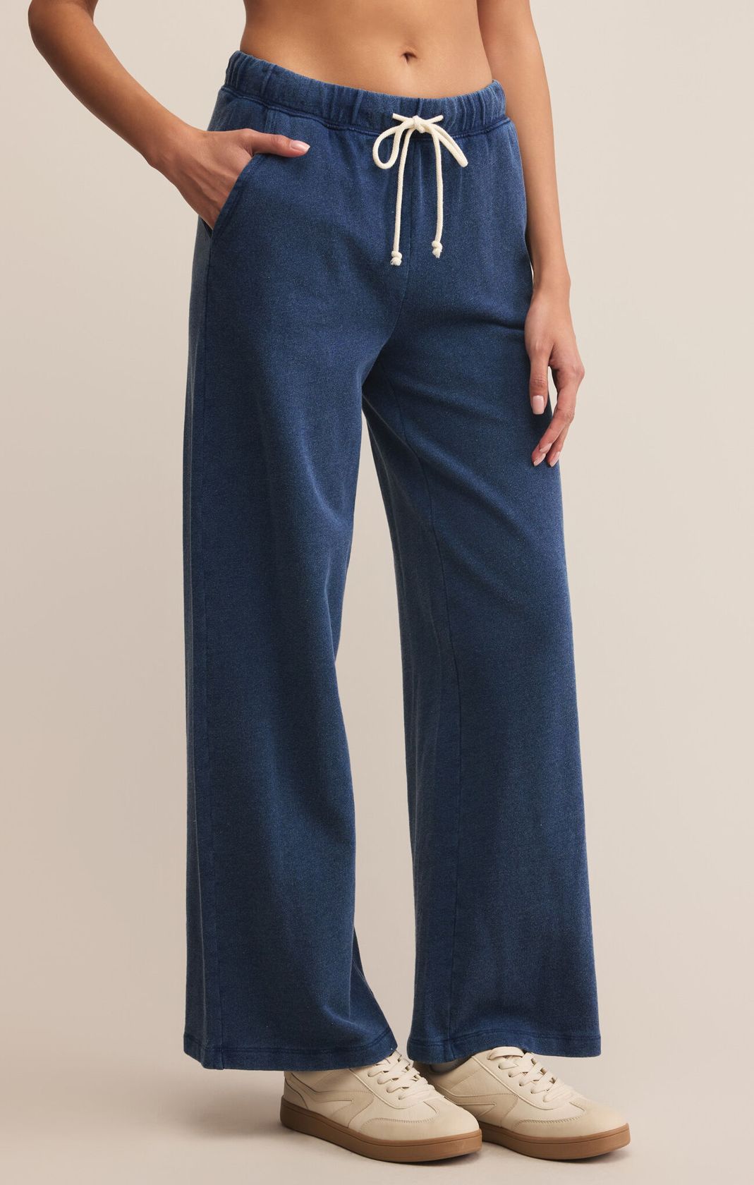 Z SUPPLY: Hunter Knit Denim Pant-Indigo-4- Bottoms-Z SUPPLY-Usher & Co - Women's Boutique Located in Atoka, OK and Durant, OK