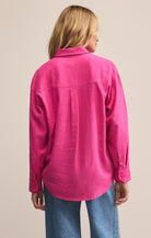Z SUPPLY: Alfie Linen Button Up-Island Pink-1- Tops-Z SUPPLY-Usher & Co - Women's Boutique Located in Atoka, OK and Durant, OK