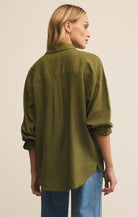 Z SUPPLY: Alfie Linen Button Up-Fern-1- Tops-Z SUPPLY-Usher & Co - Women's Boutique Located in Atoka, OK and Durant, OK