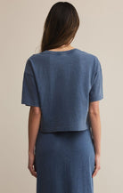Z SUPPLY: On The Go Tee-Jersey Denim-1- Tops-Z SUPPLY-Usher & Co - Women's Boutique Located in Atoka, OK and Durant, OK
