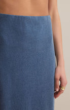 Z SUPPLY: Gail Midi Skirt-Jersey Denim-4- Bottoms-Z SUPPLY-Usher & Co - Women's Boutique Located in Atoka, OK and Durant, OK