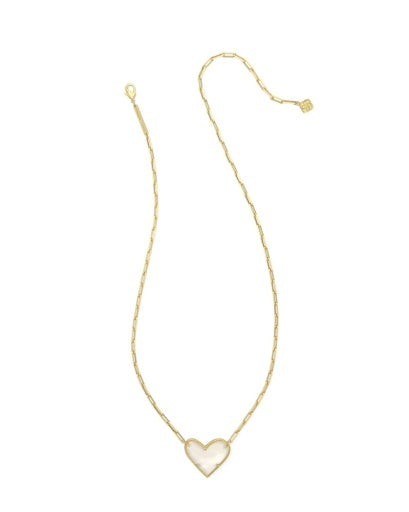 Kendra Scott: Ari Heart Statement Necklace-Gold Ivory Mother of Pearl-7- Jewelry-KENDRA SCOTT-Usher & Co - Women's Boutique Located in Atoka, OK and Durant, OK