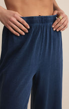 Z Supply: Scout Jersey Denim Pant-Indigo-4- Bottoms-Z SUPPLY-Usher & Co - Women's Boutique Located in Atoka, OK and Durant, OK