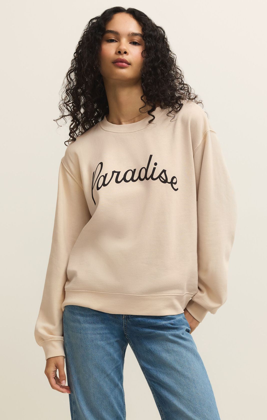 Z Supply: Paradise Boyfriend Sweatshirt-4- Bottoms-Z SUPPLY-Usher & Co - Women's Boutique Located in Atoka, OK and Durant, OK