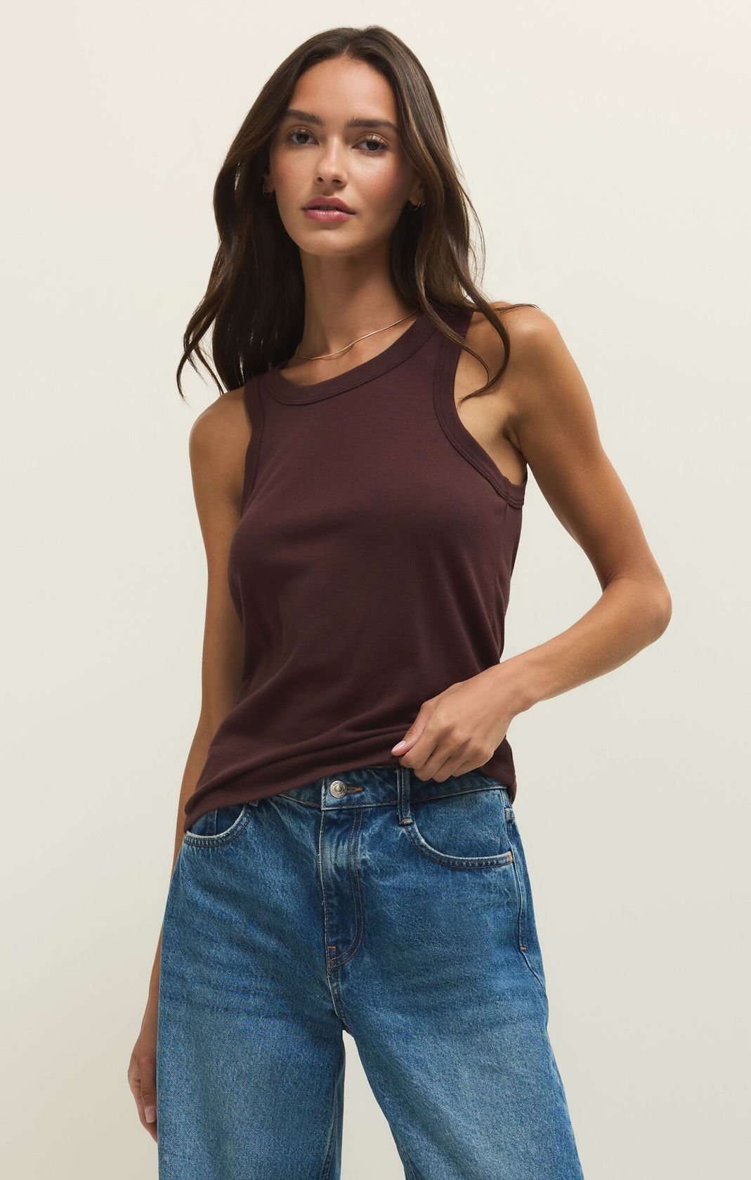 Z SUPPLY: Select Tank-Chocolate Cherry-1- Tops-Z SUPPLY-Usher & Co - Women's Boutique Located in Atoka, OK and Durant, OK