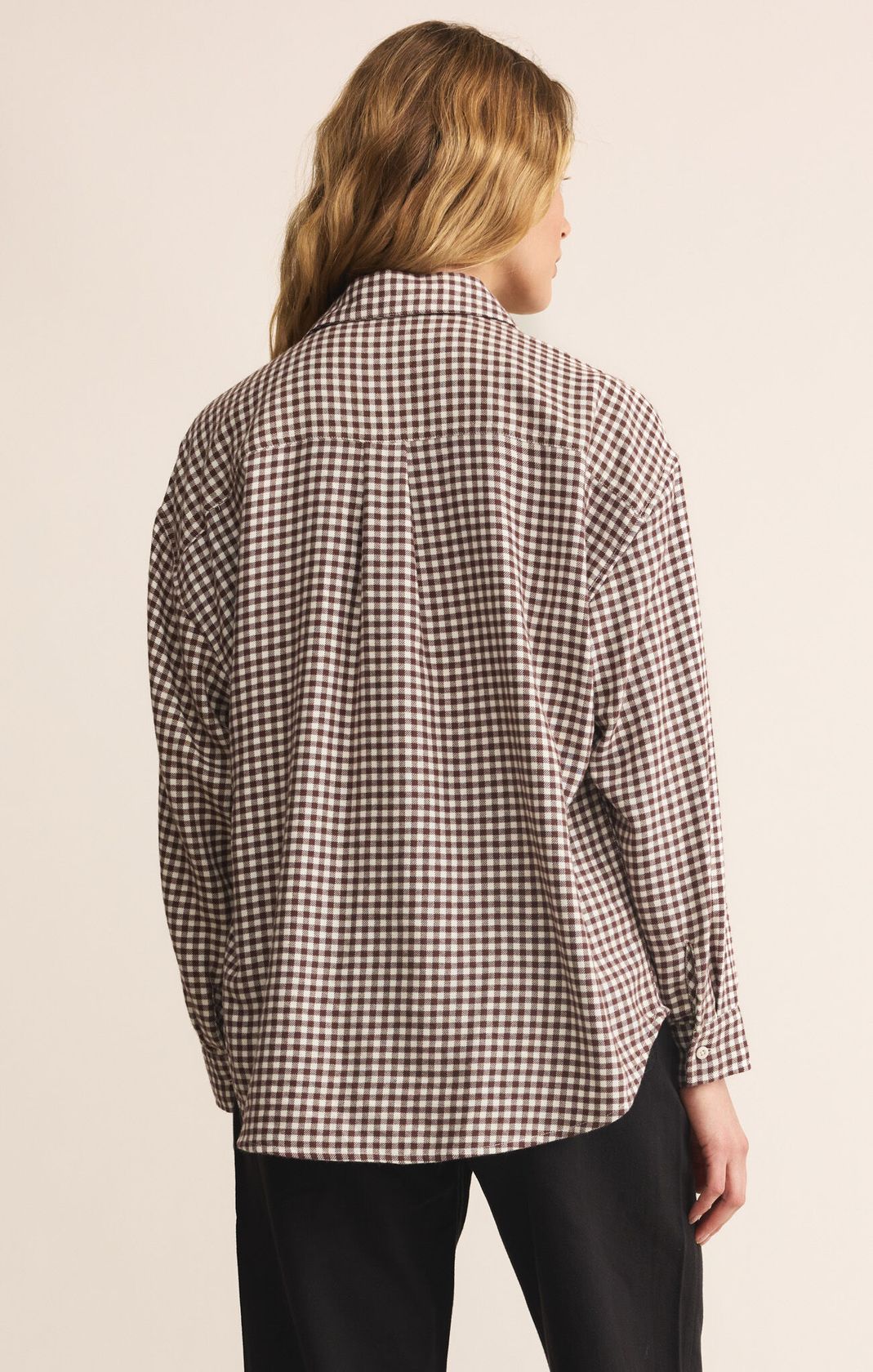 Z SUPPLY: River Plaid Button Up-Chocolate Cherry-1- Tops-Z SUPPLY-Usher & Co - Women's Boutique Located in Atoka, OK and Durant, OK