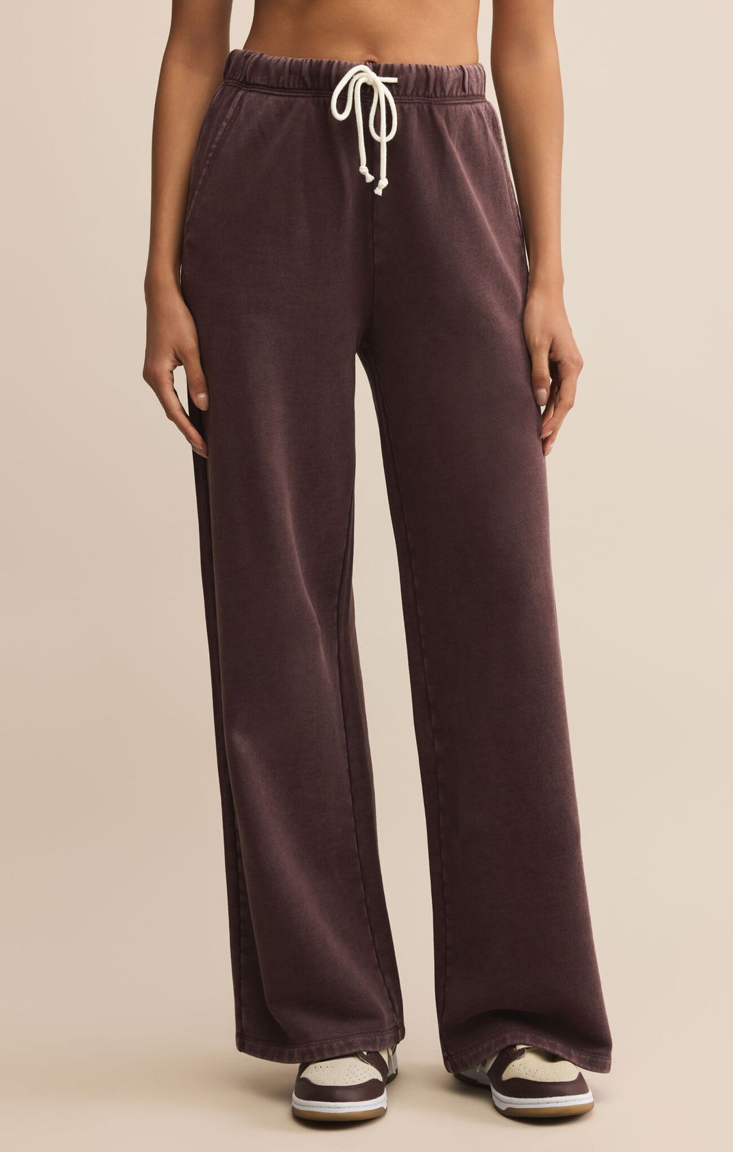 Z SUPPLY: Hunter Knit Pant-Chocolate Cherry-4- Bottoms-Z SUPPLY-Usher & Co - Women's Boutique Located in Atoka, OK and Durant, OK