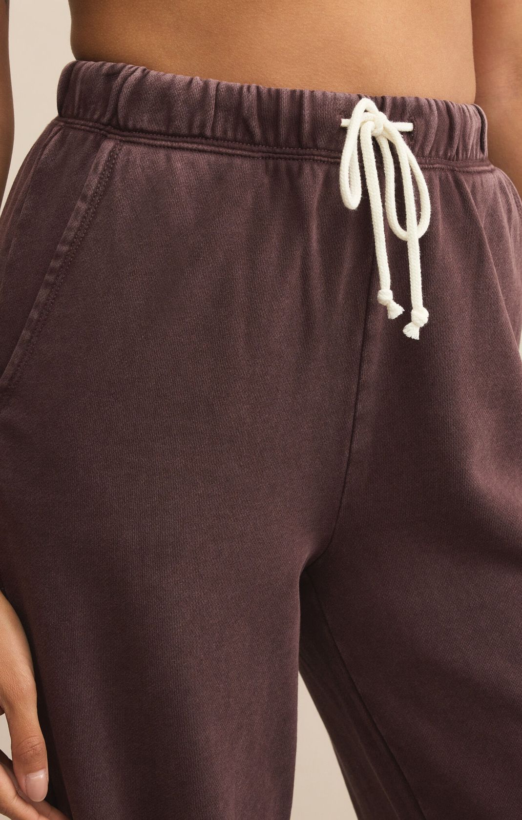 Z SUPPLY: Hunter Knit Pant-Chocolate Cherry-4- Bottoms-Z SUPPLY-Usher & Co - Women's Boutique Located in Atoka, OK and Durant, OK