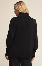 Z SUPPLY: Sable Rib Sweatshirt-Black-1- Tops-Z SUPPLY-Usher & Co - Women's Boutique Located in Atoka, OK and Durant, OK