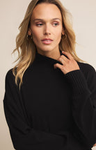 Z SUPPLY: Sable Rib Sweatshirt-Black-1- Tops-Z SUPPLY-Usher & Co - Women's Boutique Located in Atoka, OK and Durant, OK