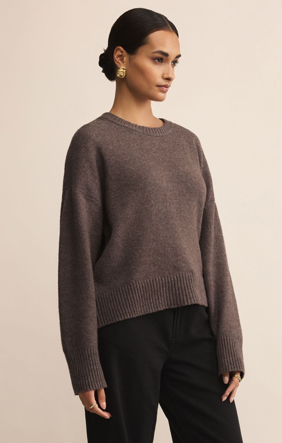 Z SUPPLY: Cirrus Cozy Sweater-Burnt Ash Heather-1- Tops-Z SUPPLY-Usher & Co - Women's Boutique Located in Atoka, OK and Durant, OK