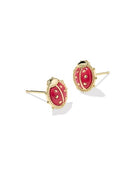 Kendra Scott: Ladybug Studs-Gold Red Vermillion Magnesite-7- Jewelry-Kendra Scott-Usher & Co - Women's Boutique Located in Atoka, OK and Durant, OK