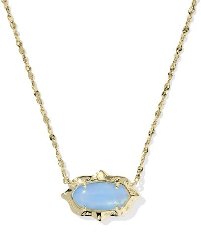 Kendra Scott: Elisa Scallop Frame Necklace-Gold Sky Blue Iridescent Abalone-7- Jewelry-Kendra Scott-Usher & Co - Women's Boutique Located in Atoka, OK and Durant, OK