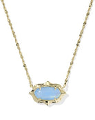 Kendra Scott: Elisa Scallop Frame Necklace-Gold Sky Blue Iridescent Abalone-7- Jewelry-Kendra Scott-Usher & Co - Women's Boutique Located in Atoka, OK and Durant, OK