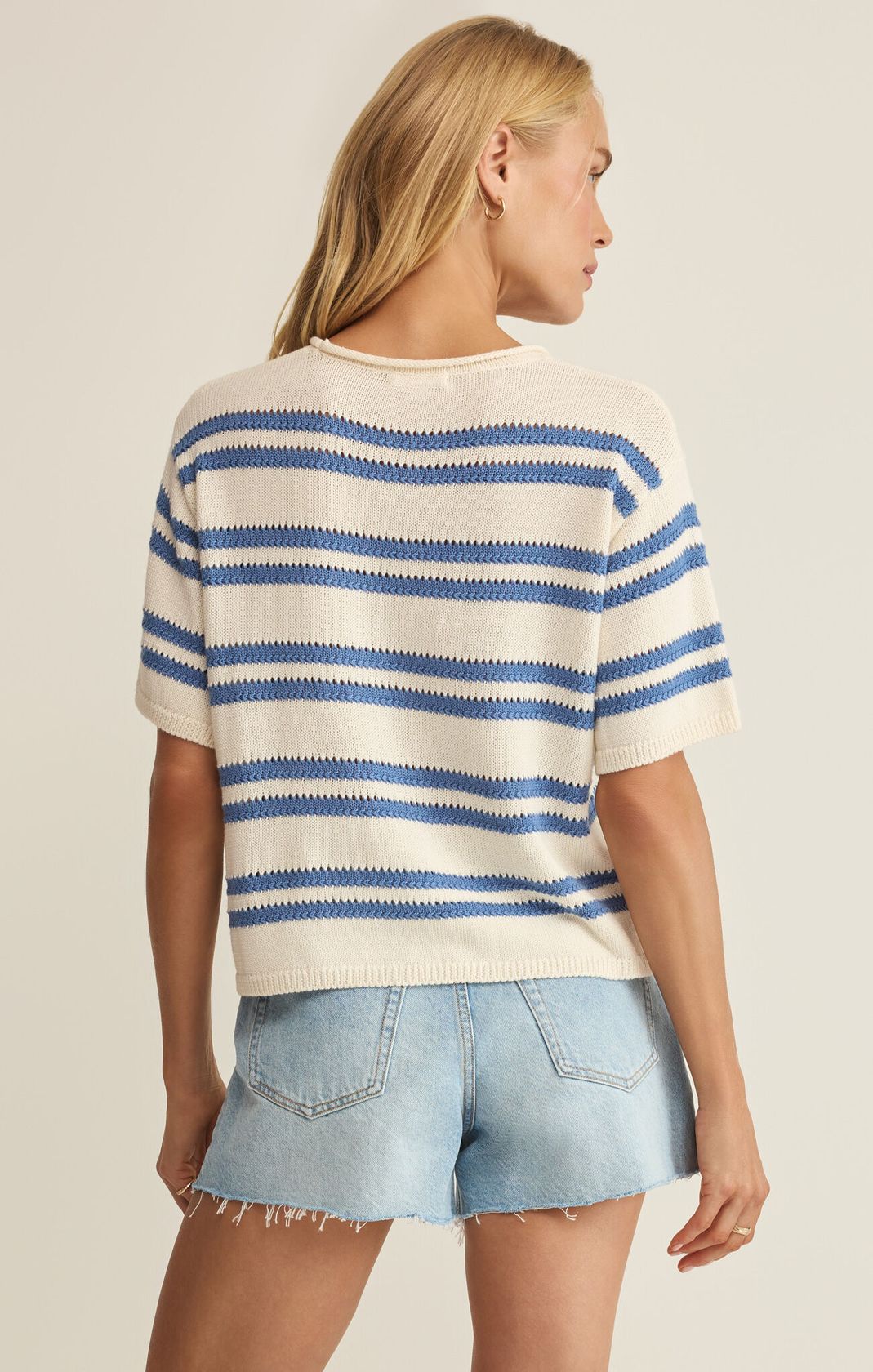 Z Supply: Prado Sweater Tee-Lake Blue-1- Tops-Z SUPPLY-Usher & Co - Women's Boutique Located in Atoka, OK and Durant, OK