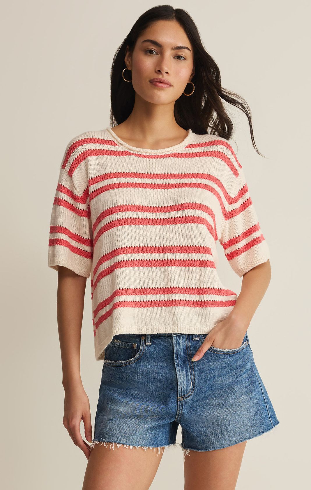 Z Supply: Prado Sweater Tee-Gelato-1- Tops-Z SUPPLY-Usher & Co - Women's Boutique Located in Atoka, OK and Durant, OK