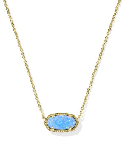 Kendra Scott: Elisa Necklace-Gold Periwinkle Kyocera Opal-7- Jewelry-Kendra Scott-Usher & Co - Women's Boutique Located in Atoka, OK and Durant, OK