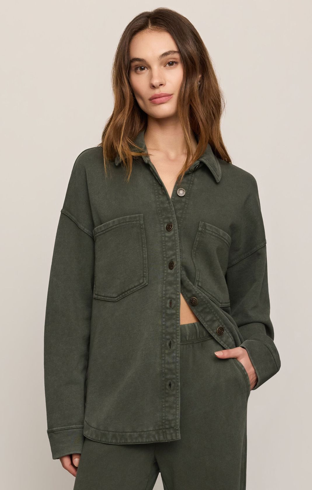 Z Supply: All Day Knit Jacket-Classic Olive-2- Tops Over-Z SUPPLY-Usher & Co - Women's Boutique Located in Atoka, OK and Durant, OK