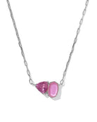 Kendra Scott: Tatum Necklace-Silver Azalea Pink Mix-7- Jewelry-Kendra Scott-Usher & Co - Women's Boutique Located in Atoka, OK and Durant, OK