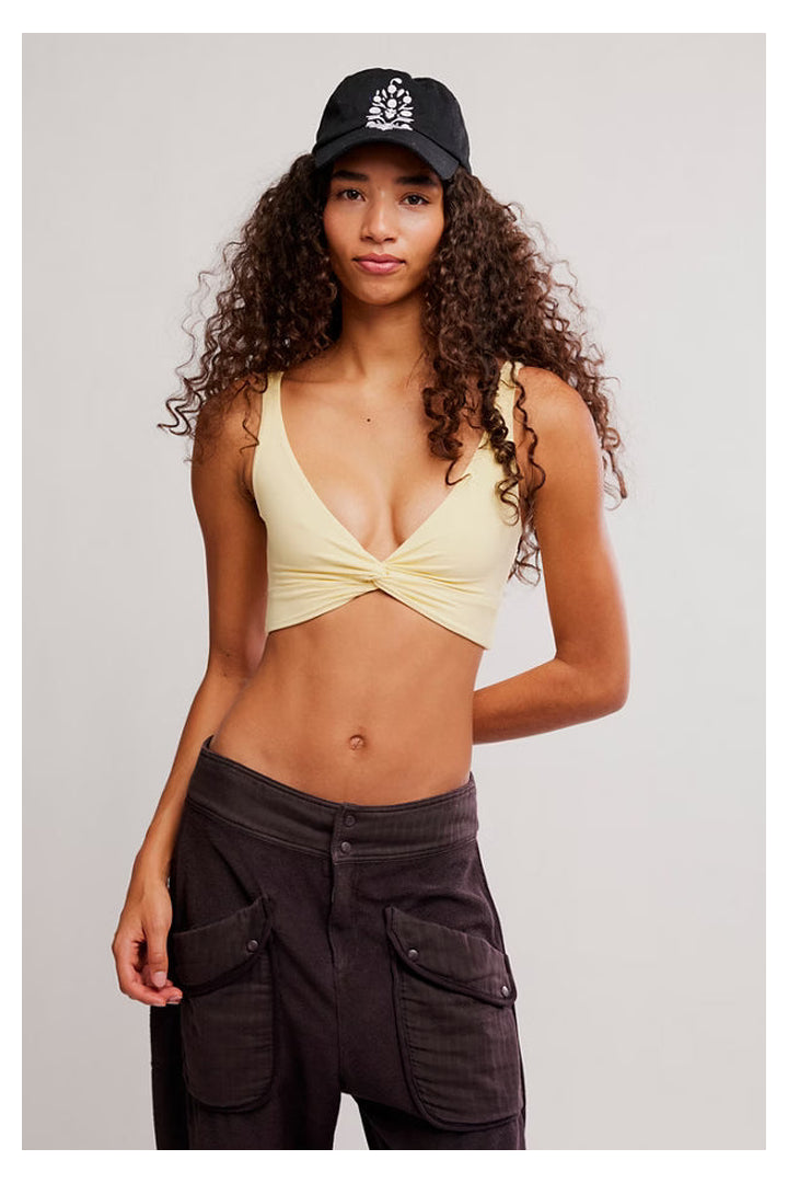 Free People Movement: Never Better Twist Crop - Sunlit Yellow-1- Tops-Free People Movement-Usher & Co - Women's Boutique Located in Atoka, OK and Durant, OK