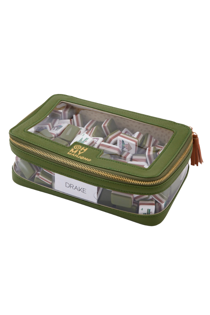 Oh My Mahjong: Olive Tile Storage Bag-11- Gift/Home-Oh My Mahjong-Usher & Co - Women's Boutique Located in Atoka, OK and Durant, OK