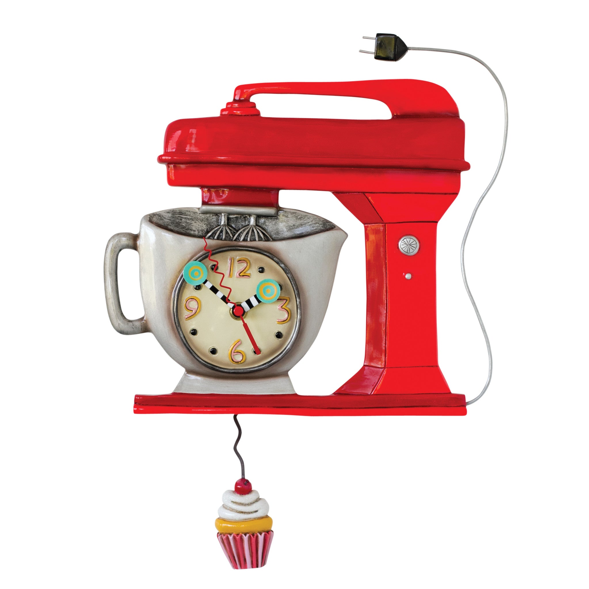 ALLEND: Vintage Mixer Clock-Red-11- Gift/Home-Enesco-Usher & Co - Women's Boutique Located in Atoka, OK and Durant, OK